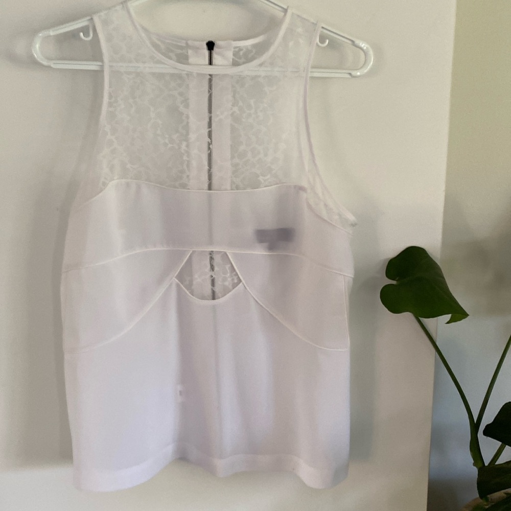 ROBERT RODRIGUEZ while lace sheer top zipper 8